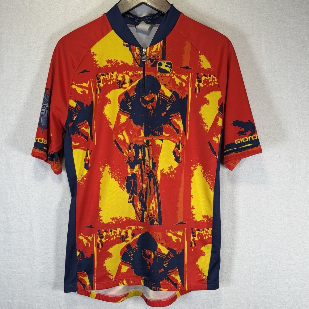 Giordana Men's Cycling Jersey Red, Short Sleeve, Size Large 20‎ Th Anniversary